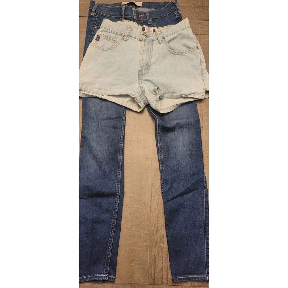 HOLLISTER Blue JEANS 26 X 31 LOT  WOMENS  SHORTs Guess White 26